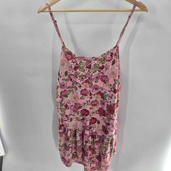 Shein Curve Pink Floral Cottagecore Babydoll Adjustable Straps Mini Nightgown 3x - Picture 1 of 11